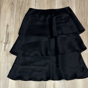 I.M. Couture Elegant Black Tiered silk Skirt